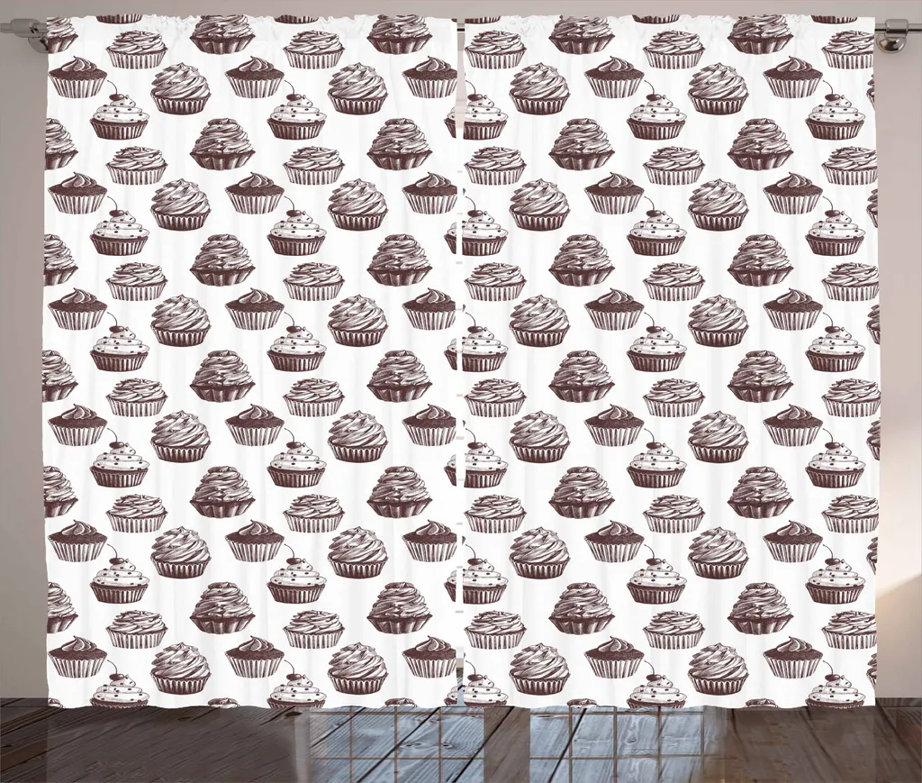 Tenda Camera da Letto ABAKUHAUS Dessert 280x175 cm - Taupe e Bianco