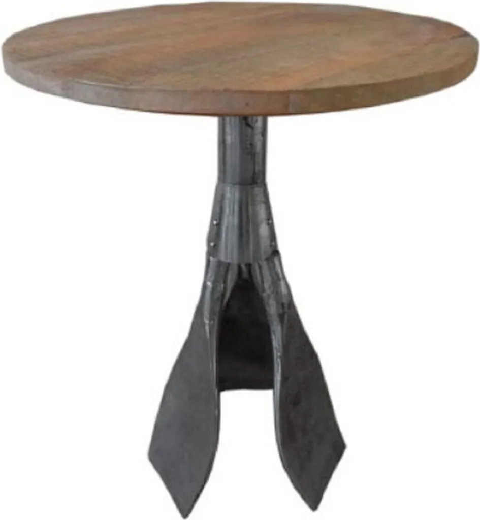 Casa Padrino Table d'Appoint Design Brun et Argent Ø 59 x H. 74 cm