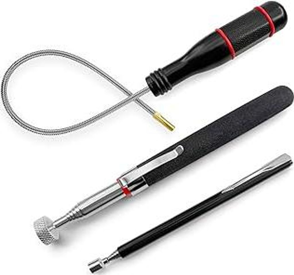 3 Stück Magnet Teleskopstab,Stabmagnet Extra Stark,Tragbares Biegbares Magnetgreifer 55cm,Robust und Langlebig,Flexibler Magnetheber zum Aufnehmen...
