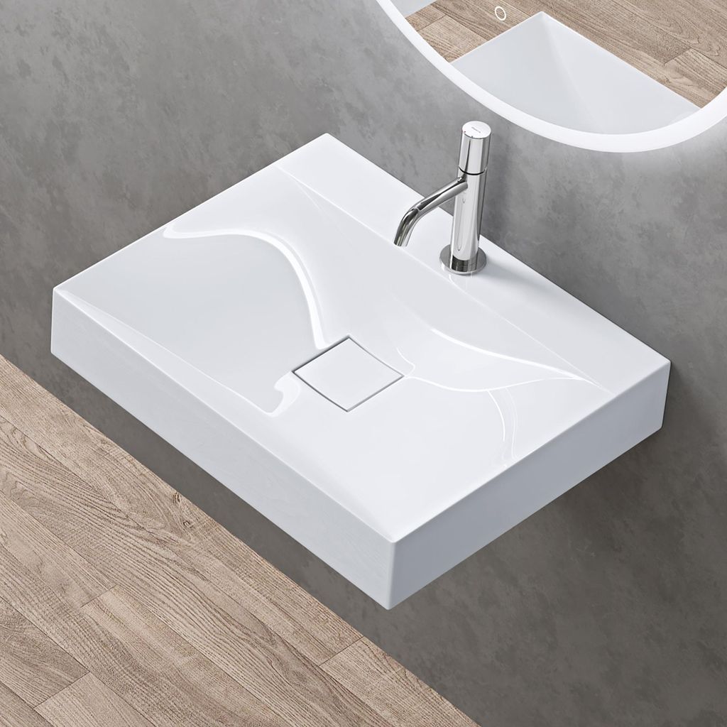 doporro Vasque à Poser 60cm avec Bonde Lavabo Suspendu Image du produit 