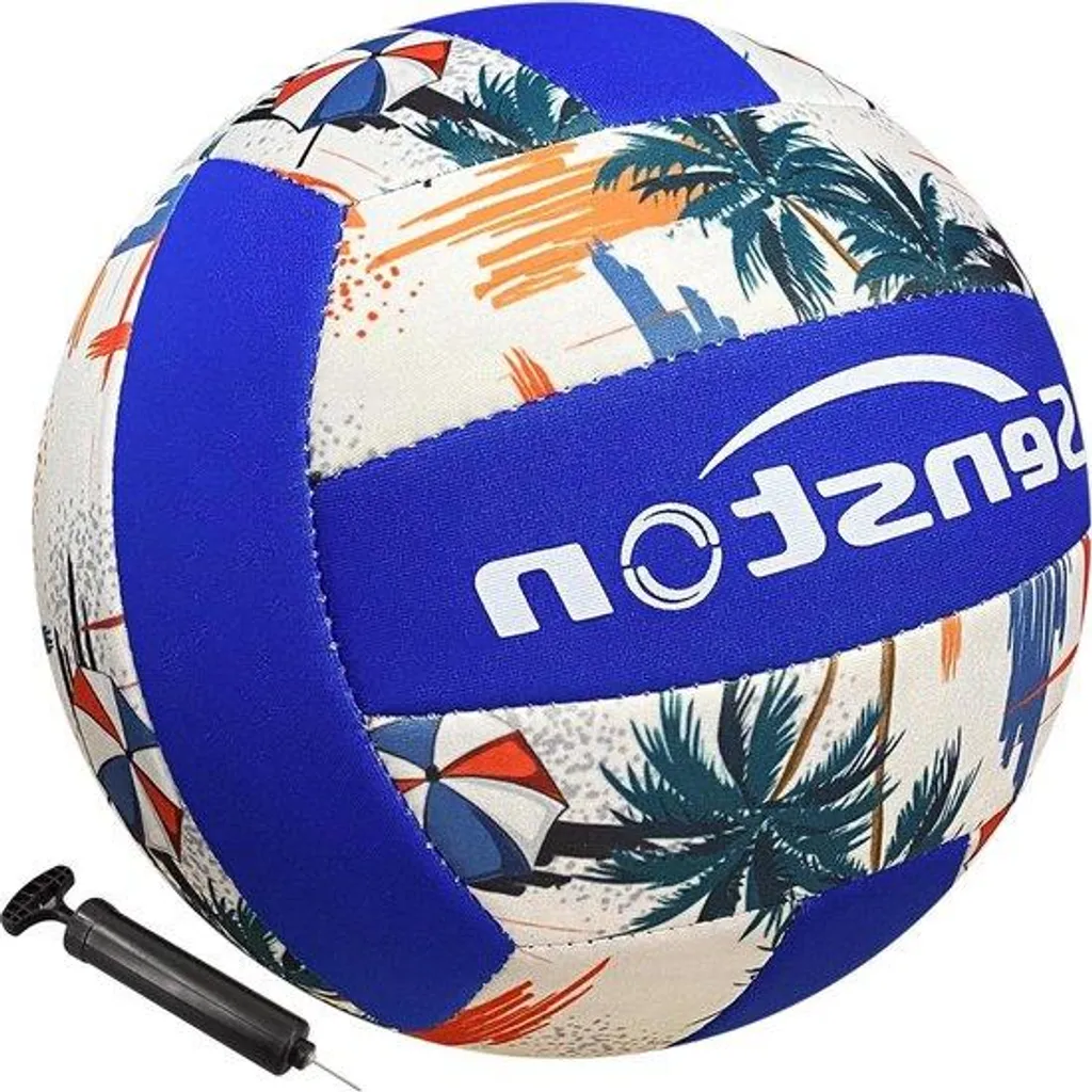Ballon de plage en néoprène bleu - Balle de volley imperméable Ø 21cm