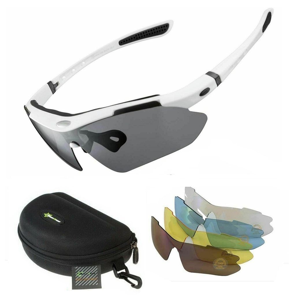 5 Linse Polarisiert Fahrradbrille Sportbrille Sonnenbrille UV400 Radbrillen 