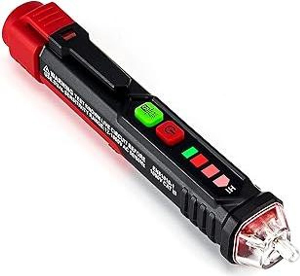 KAIWEETS Berührungsloser Spannungsprüfer, Spannungsprüfer mit einstellbarer Empfindlichkeit (121000V/481000V), Phasenprüfer mit Visuellem & Aku...
