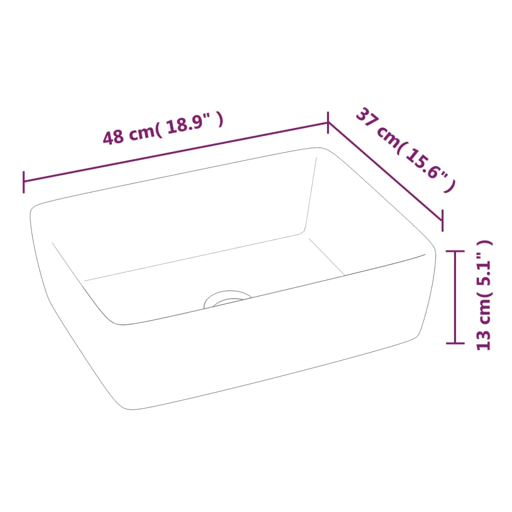 Vasque à poser rectangulaire céramique blanche vidaXL 48 cm de large - 10