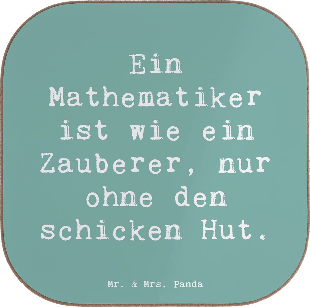Mr. & Mrs. Panda Untersetzer Glas Spruch Mathematiker Magie - Meeresbrise - Geschenk, Mathematik, personalisierte Geschenke, Genauigkeit, Coaster, ...