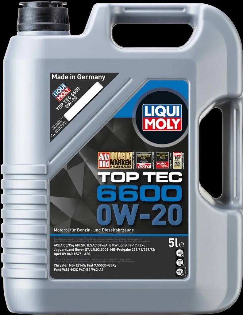 Olio Liqui Moly 0W-20 Top Tec 6600 5 Litri | Prezzo Speciale BMW