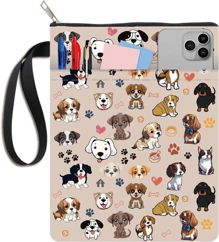 Protège-Livre en Tissu avec Zip - Housse de Protection Motifs Animaux