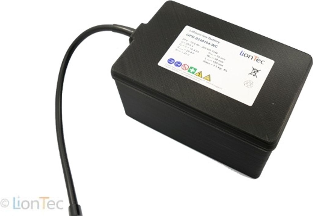LionTec Lihtium Ionen Batterie Akku 24 V (25,9 V) - 10,4 Ah Batteriepack Gehäuse