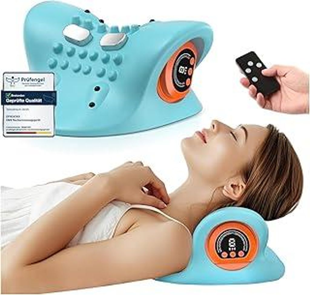 Nackenmassagegerät Elektrisch mit Wärme, 2026 Neu Kabelloses Massager, Shiatsu Massagegerät, Zervikales Nacken Rücken Massagegerät mit 3 Modi,...