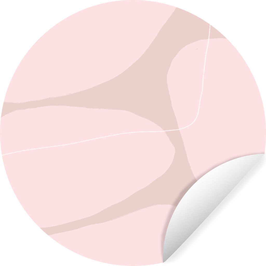 MuchoWow Runde Wandtattoo - Wandsticker Tapete Aufkleber Rosa - Geometrische Formen - Abstrakt Ø 50 cm Selbstklebend und Repositionierbar - Wand...