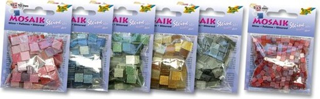 Folia Mosaiksteine, 5x5mm, Kunstharz, Glitter Mix, braun (700 Stück)