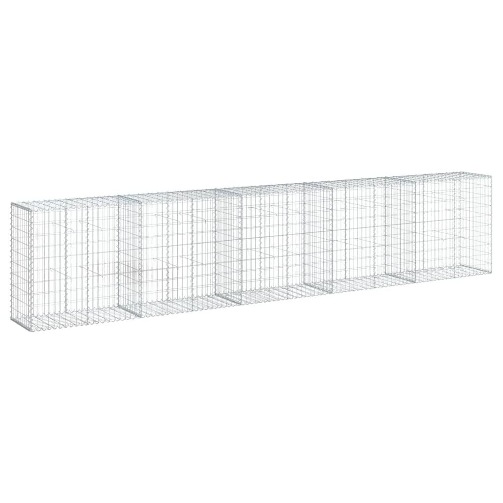 vidaXL Gabbione con coperchio 500x50x100 cm Ferro zincato Immagine del prodotto 