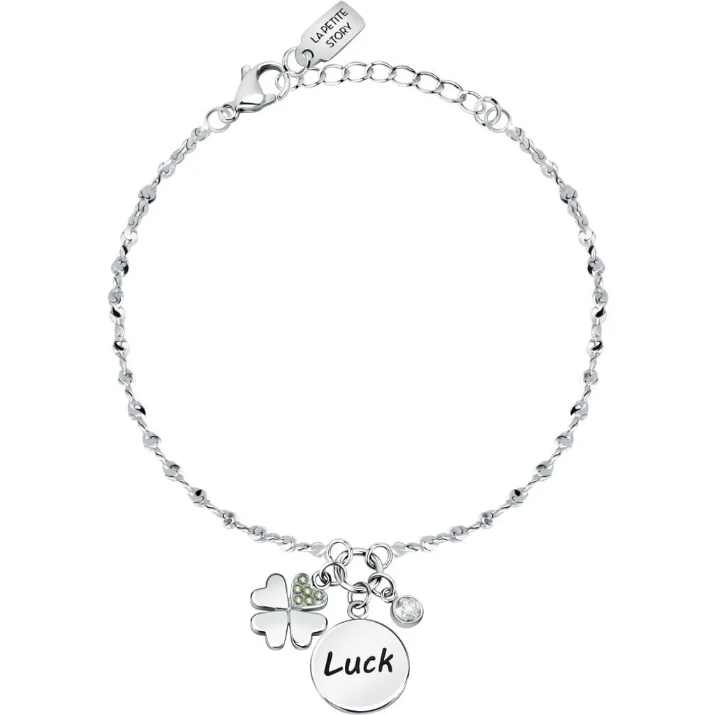 Bracelet porte-bonheur pour femme en acier inoxydable et breloques