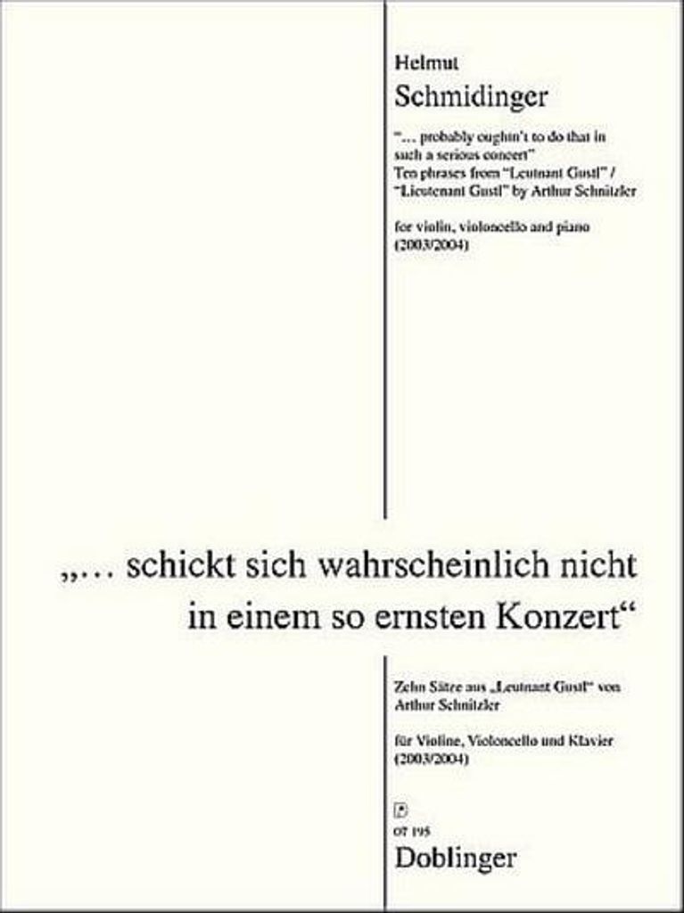 Schickt sich wahrscheinlich nicht in einem so ernsten Konzertfür Violine, Violoncello und Klavier