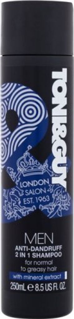 Toni&Guy 2in1 Men Anti-Schuppen Shampoo 250ml Normales bis Fettiges Haar for man