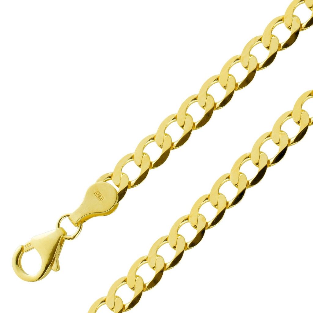 3,5mm Kette Collier Erbskette Halskette 585 Gold Weißgold 50cm Herren