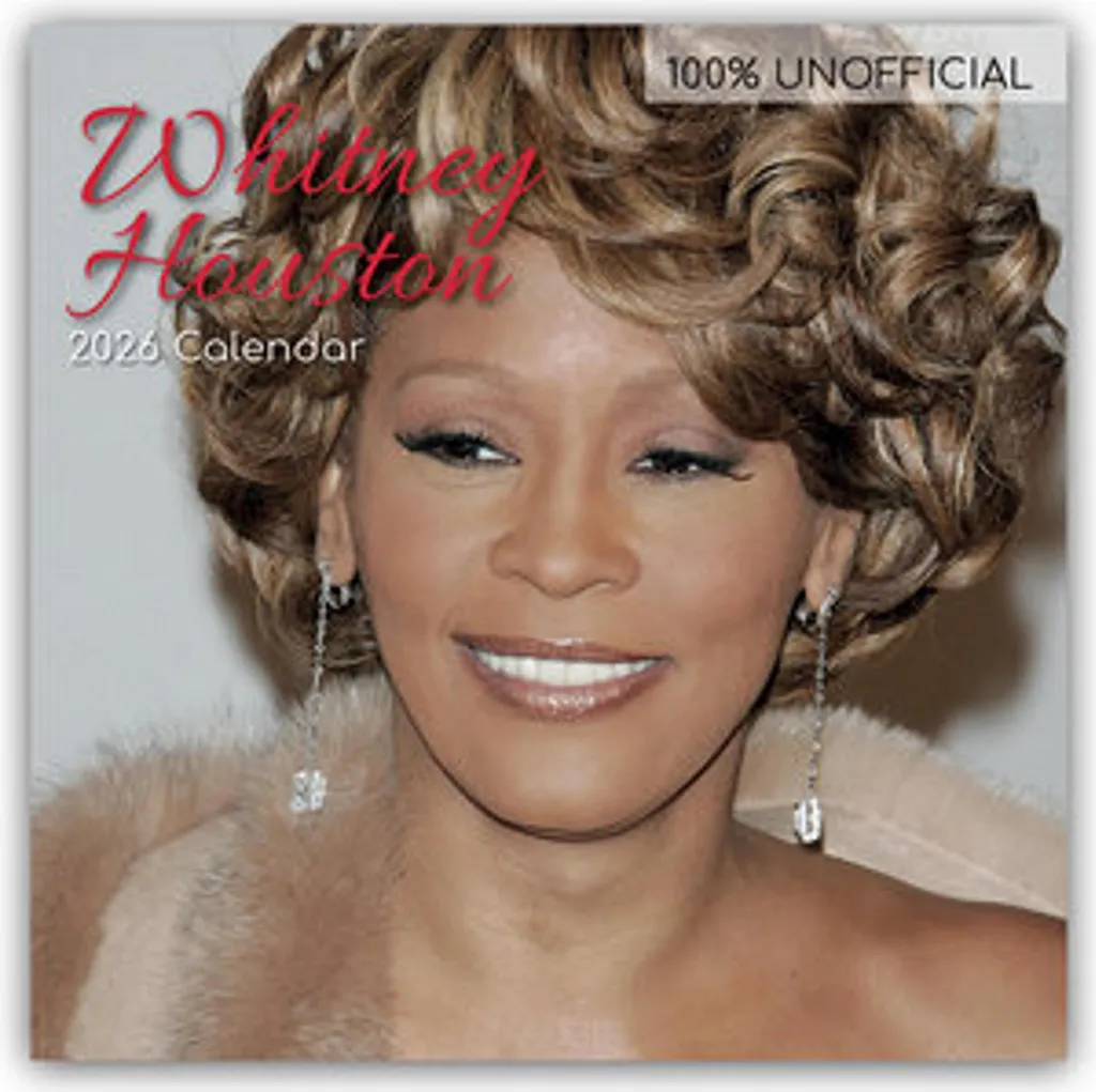 Calendrier Mural 2026 Whitney Houston 16 Mois pour Fans de Musique Pop