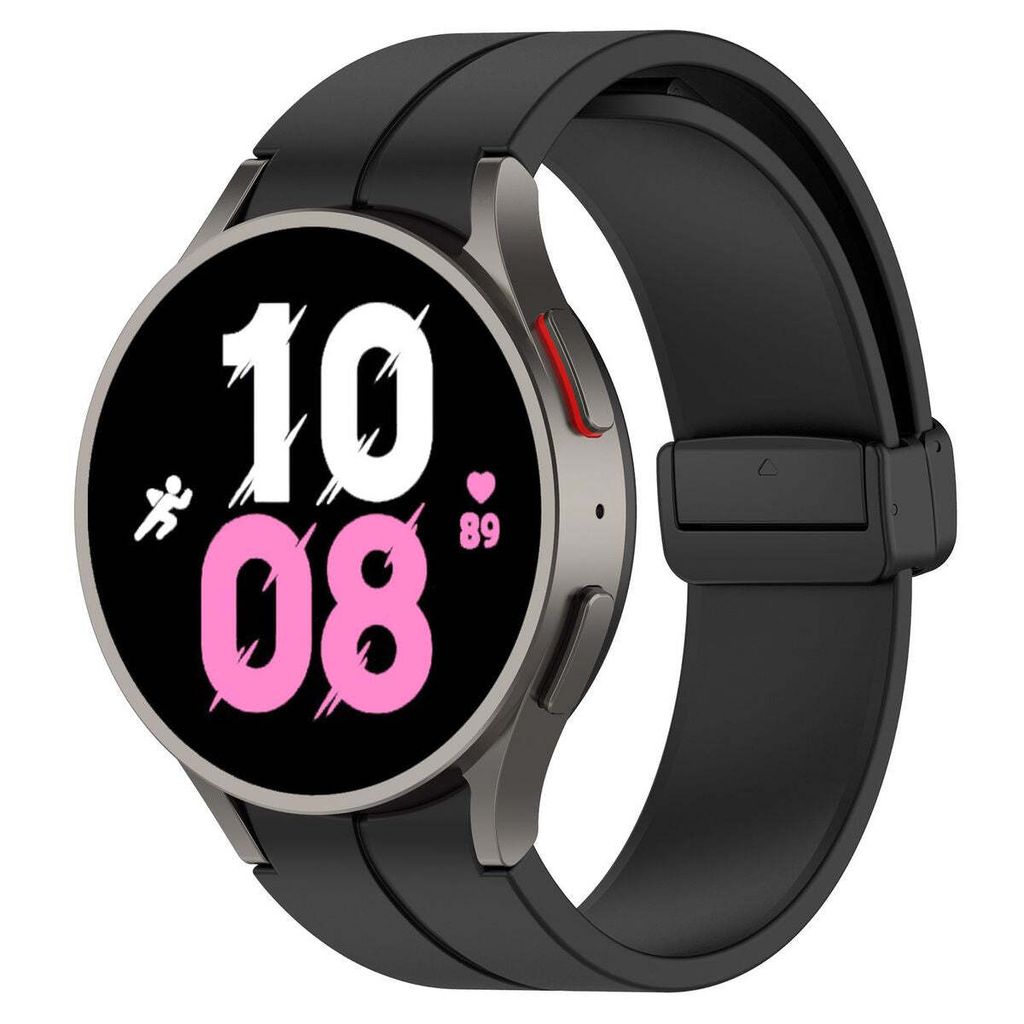 Bizon Strap Uhr Silikon Samsung Galaxy Watch FE/7/6/6 Classic/5/5 Pro/4/4 Classic schwarz