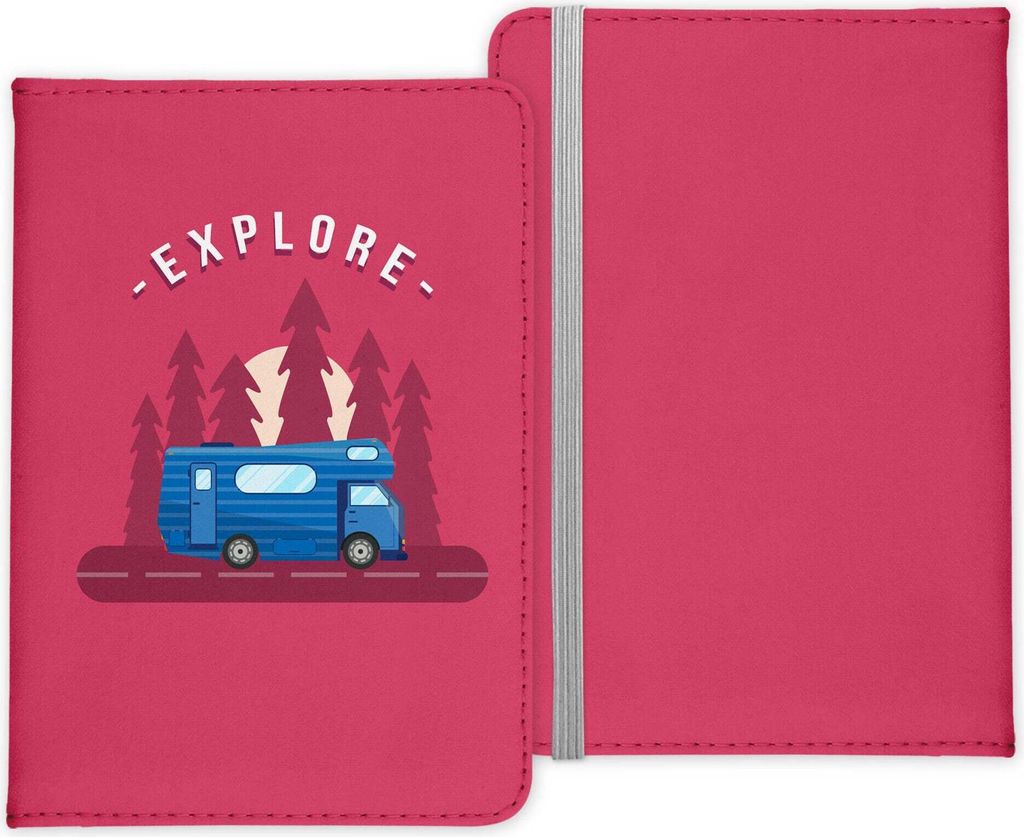 22Feels Reisepasshülle Organizer Reisen Gadgets Explore Camper Camping Urlaub Urlaub Kunst-Leder Etui Cover Frauen Männer Kinder