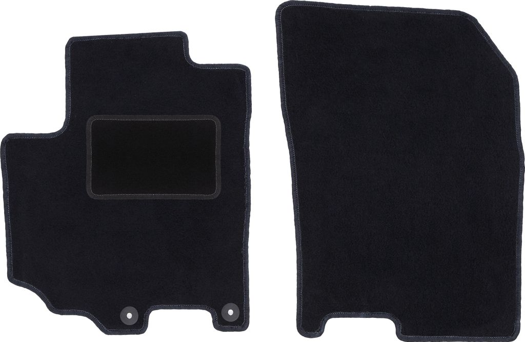 Velours-Fußmatten Vorne passend für Suzuki Vitara III (Crossover, Bj. 2015-) – schwarz, passgenau, mit Befestigungen set 2 Stk. - STANDARD