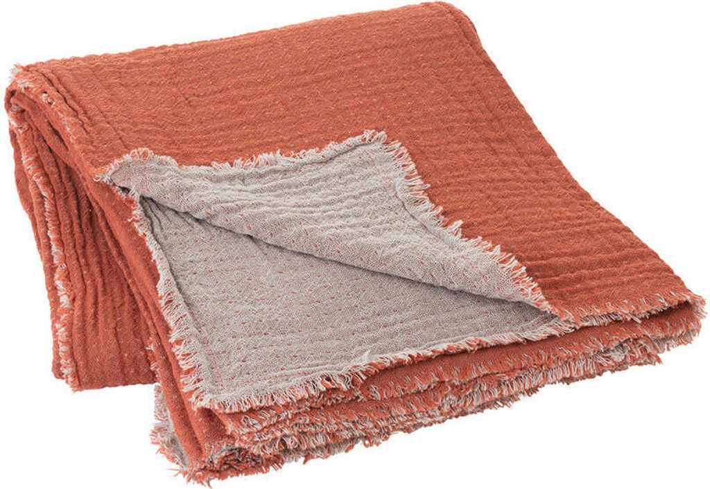 Blomus Decke Double, Wolldecke, Sofadecke, Kuscheldecke, Baumwolle, Rustic Brown, 130 x 200 cm, 66535