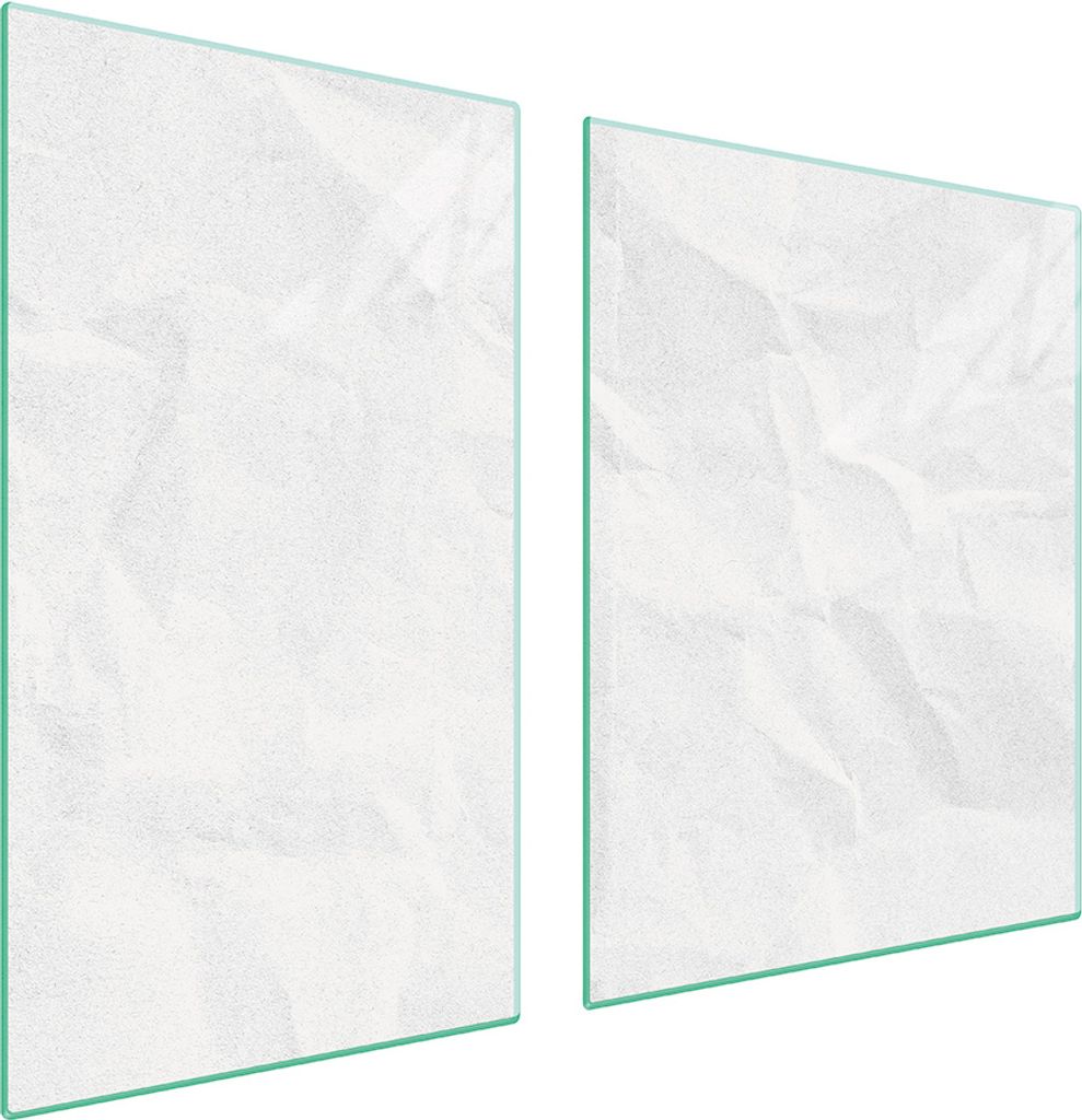 Glasplatte und Schneidebrett 100x52 weiß