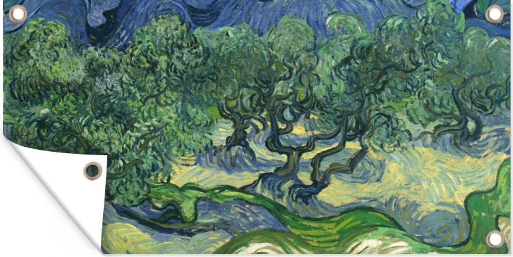 MuchoWow 80x40 cm Outdoor-Poster Gartendeko Sichtschutz Garten Poster für den Garten Die Olivenbäume - Vincent van Gogh