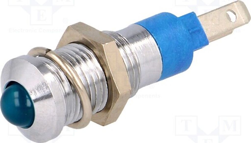 1x Kontrollleuchte: LED IP40 Öffng: Ø8,2mm 24÷28VDC konvex Metall SMQD08414 LED-K