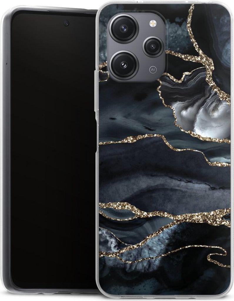 DeinDesign Handyhülle für Xiaomi Redmi 12 Silikon Hülle Case Smartphone Schutzhülle Glitzer Look Marmor Trends