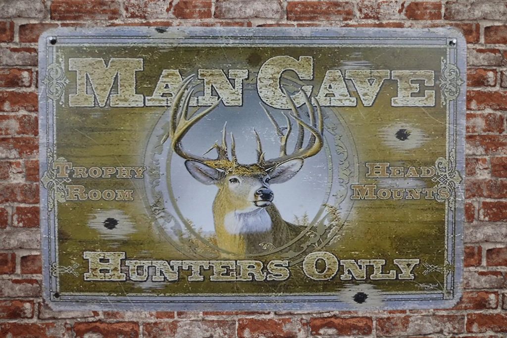 Blechschild Hunters Only - Metallschild - Mancave - Wandschild - Metal Sign - Bar Dekoration - 20 x 30 cm - Spruchschild.