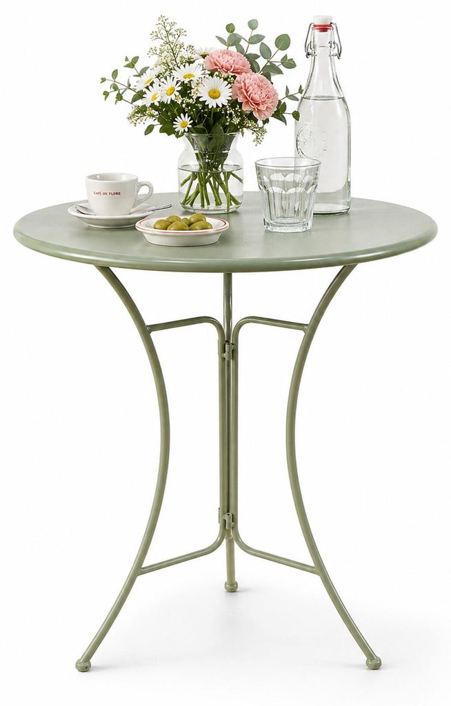 Runder Gartentisch Ivy aus Metall, Grün, Ø 55 cm, Höhe 68 Produktbild 