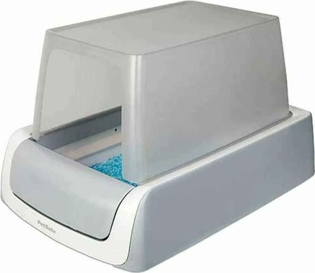 Maison de toilette automatique PetSafe avec râteau autonettoyant blanc