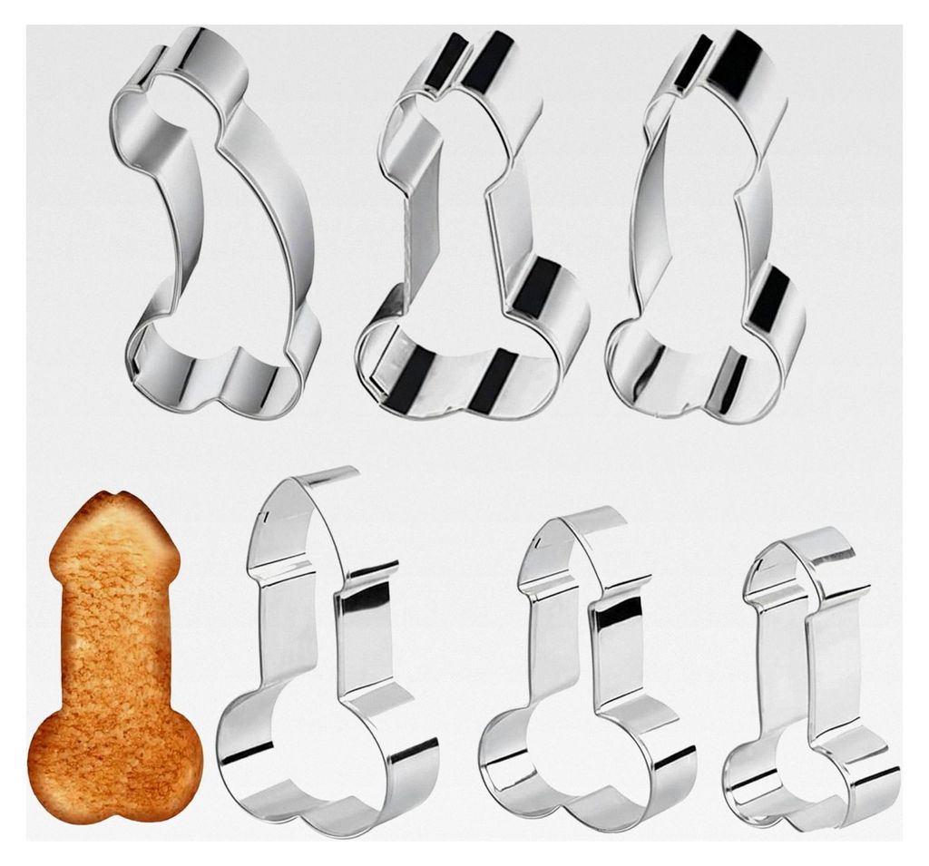 Lustiges DIY Keksausstecher Set 6 Stück Edelstahl Penis-Form Kreative Ausstechformen für Junggesellenabschied, Frauenparty und Geburtstagsparty