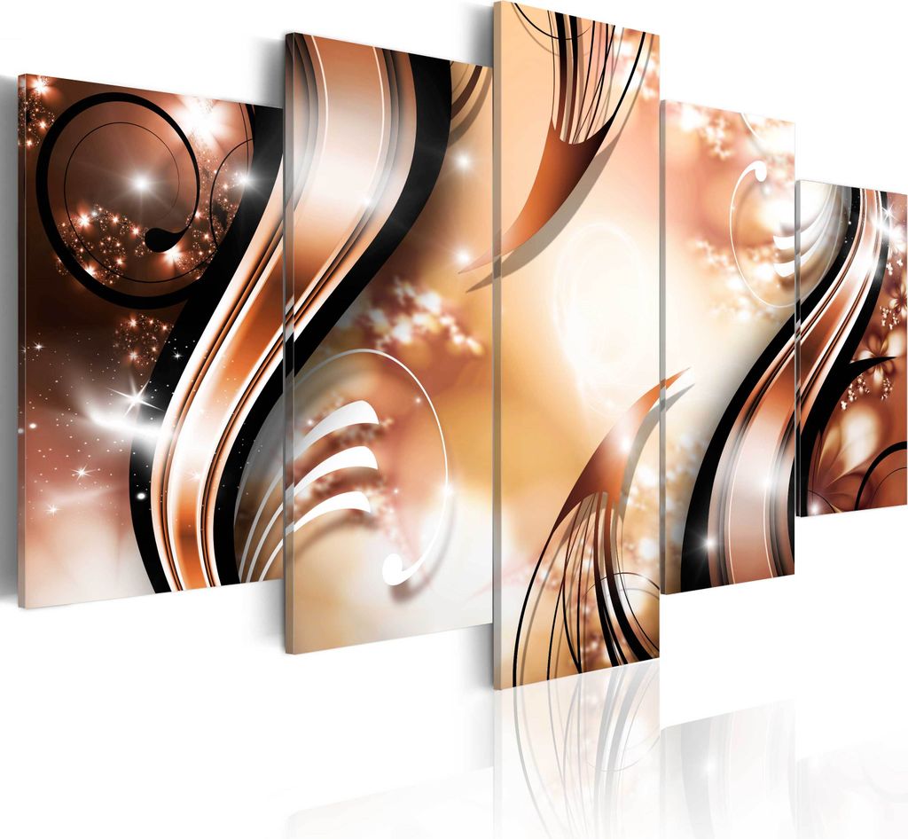 Leinwandbilder 200x100 cm a-A-0075-b-n Vlies Leinwandbild 5 tlg Kunstdruck modern Wandbilder XXL Wanddekoration Design Wand Bild ABSTRAKT