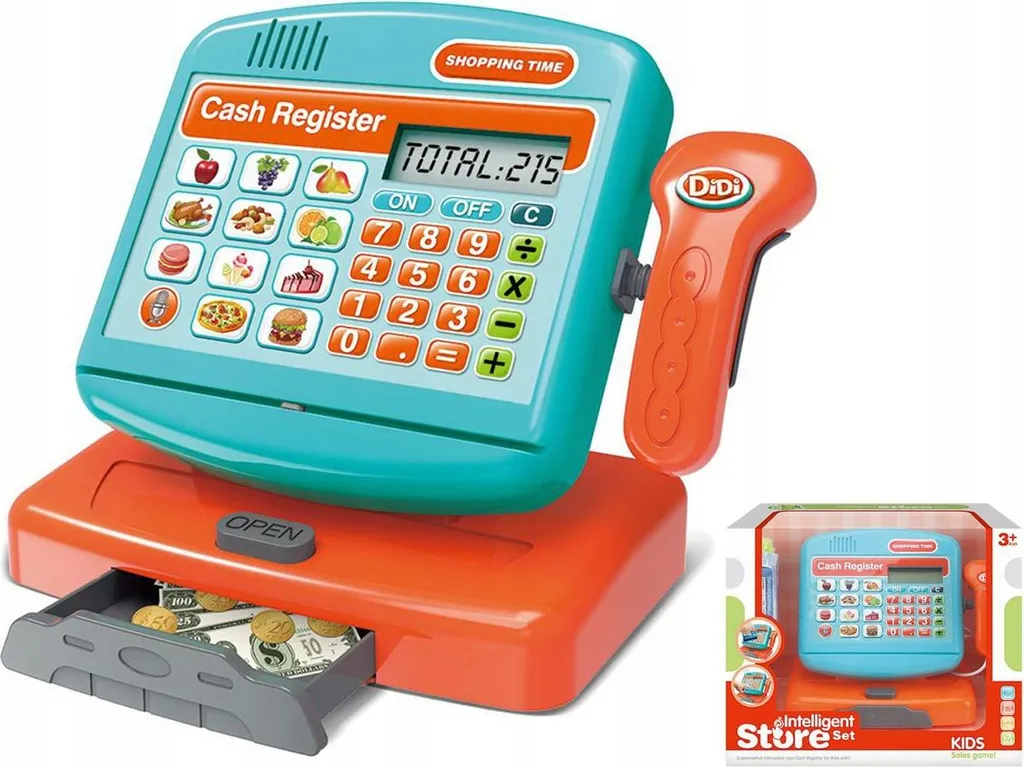 Caisse enregistreuse manuelle avec calculatrice intégrée - Dim 27cm