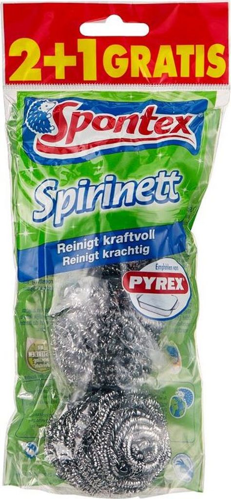 Spirales en acier inoxydable Spontex Spirinett 2+1 Image du produit 
