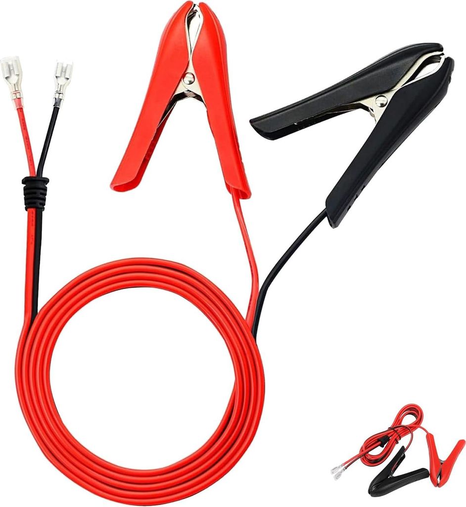 Krokodilklemmen mit Kabel 1.8m, 18AWG 12V 24V Batterieklemme Clip-On mit Quick Splice Crimp Lock Terminal Verlängerungskabel, Haushaltswerkzeuge