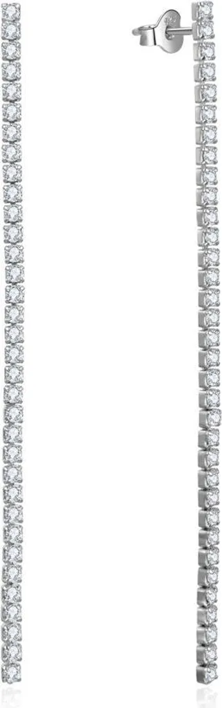 Boucles d'oreilles argent 925 zircons étincelants style cascade Beneto