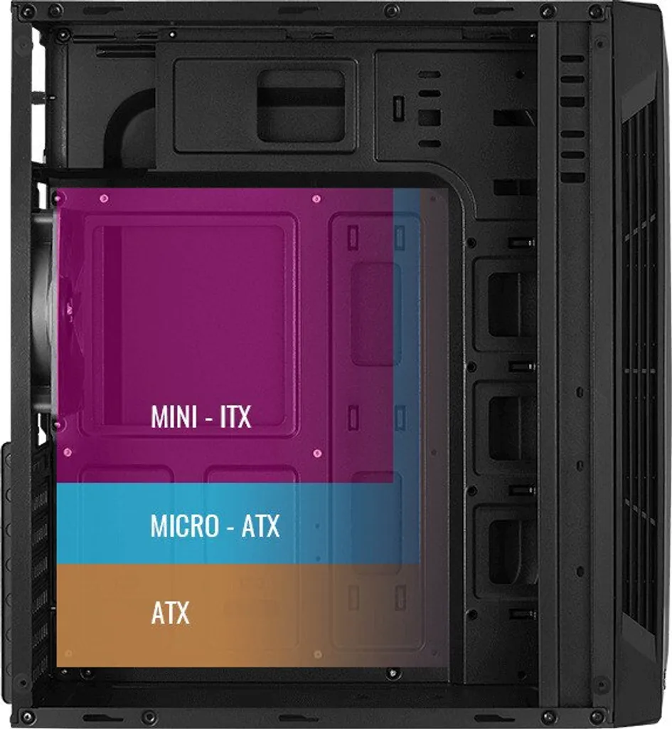 Boîtier PC Aerocool Split Midi Tower Noir avec Ruban LED RGB Stylé - 7