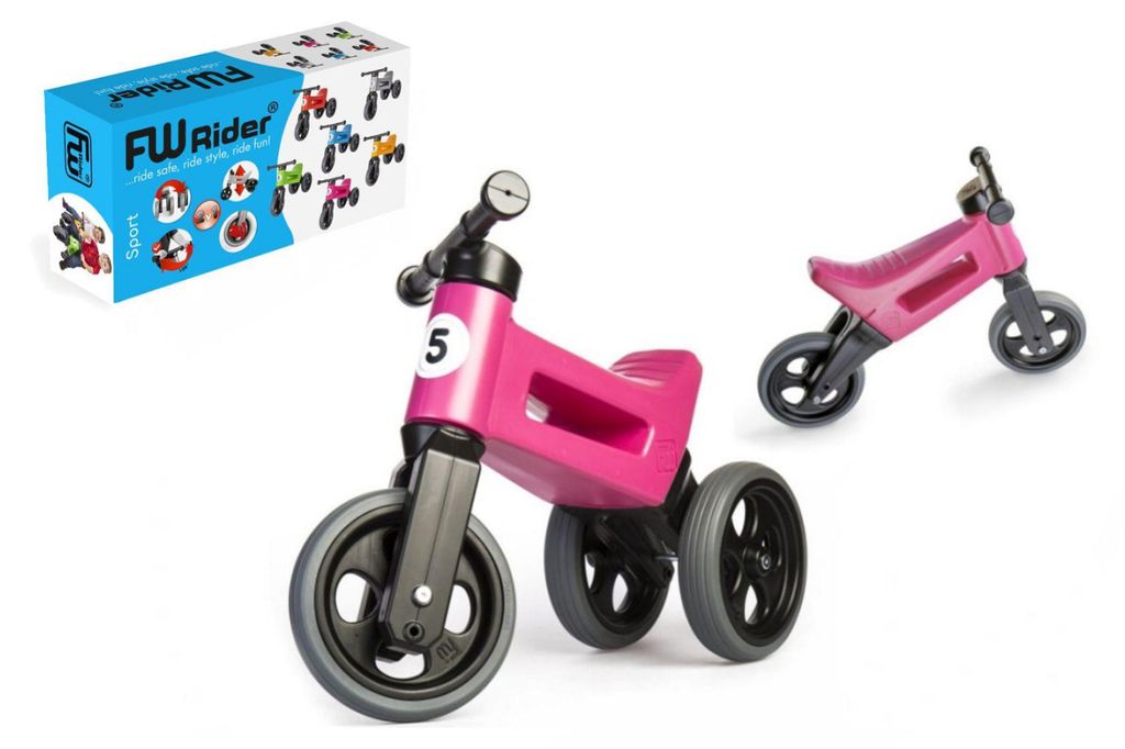 Odrážedlo FUNNY WHEELS Rider Sport růžové  2v1, výška sedla Obrázek produktu 