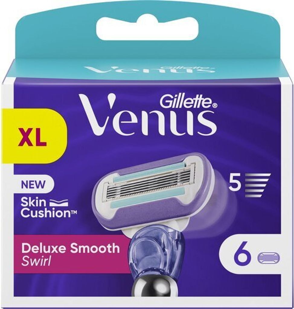 Gillette Venus Deluxe Smooth Swirl Rasierklingen, 6er Pack