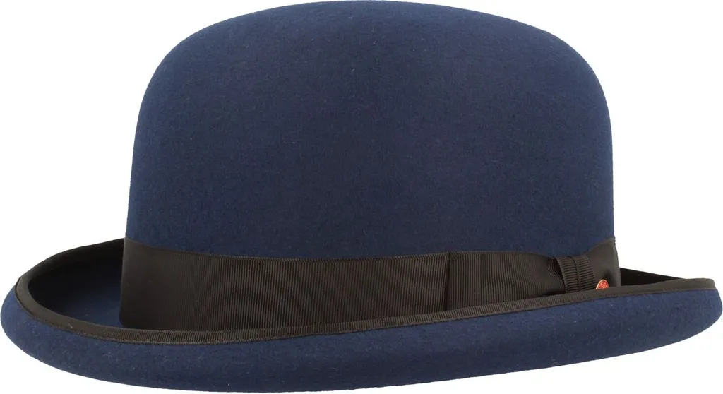 Chapeau melon bleu en laine Mayser Connor pour homme de grande taille