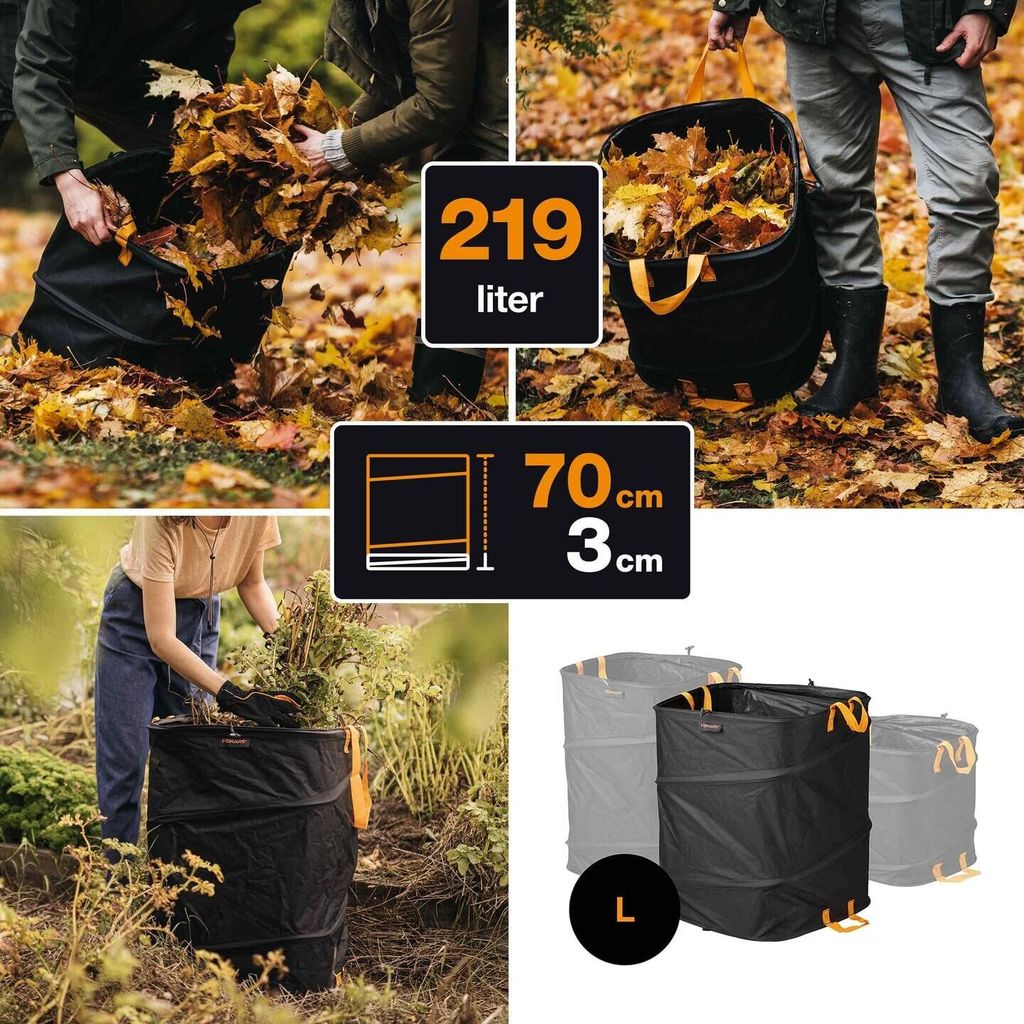 FISKARS® Ergo PopUp-Gartenabfallsack quadratisch 219 Liter Produktbild 9