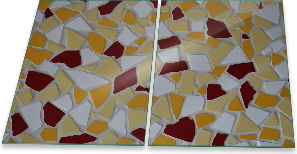 Coperchio Lavagna Astratta 40x52 per Piano Cottura - 2 Pezzi Vetro