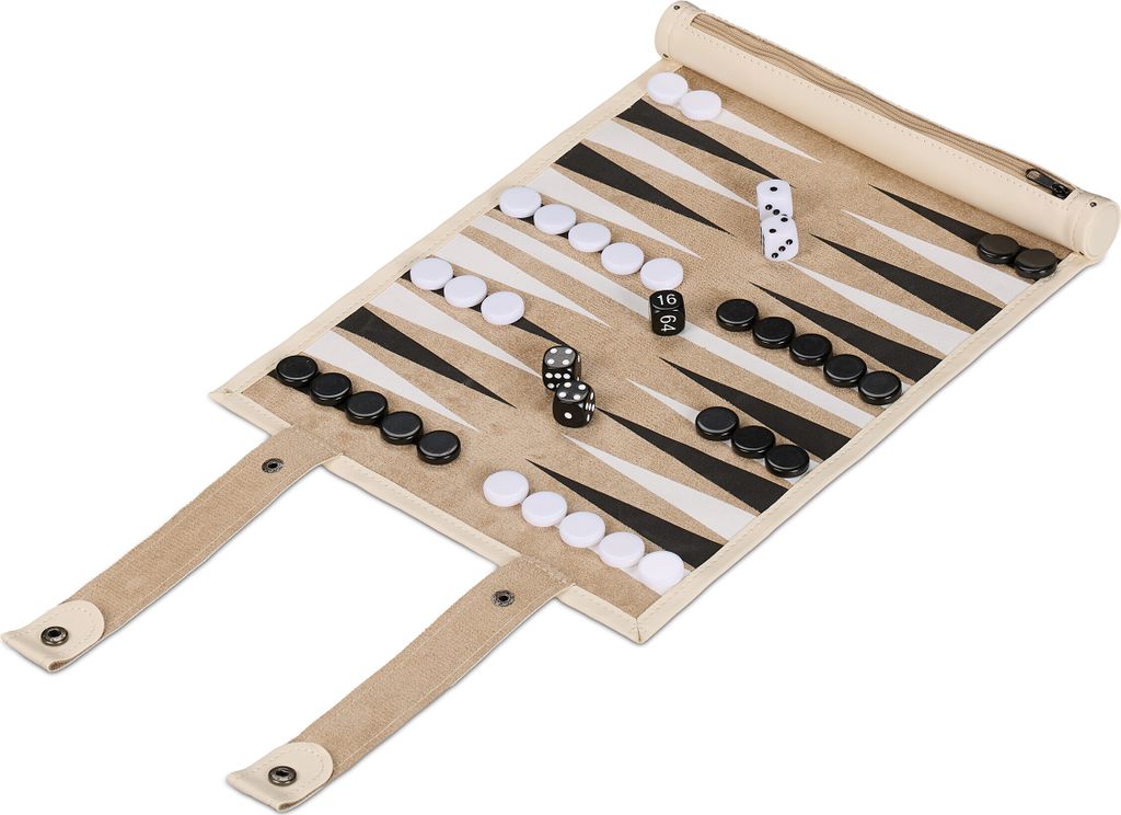 relaxdays Backgammon zum Aufrollen