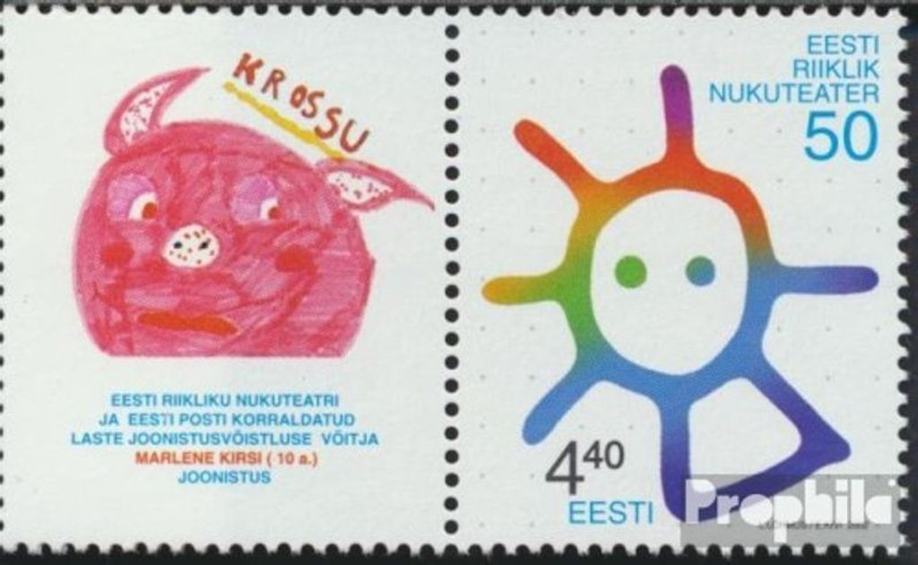 Briefmarken Estland 2002 Mi 432Zf mit Zierfeld Produktbild 