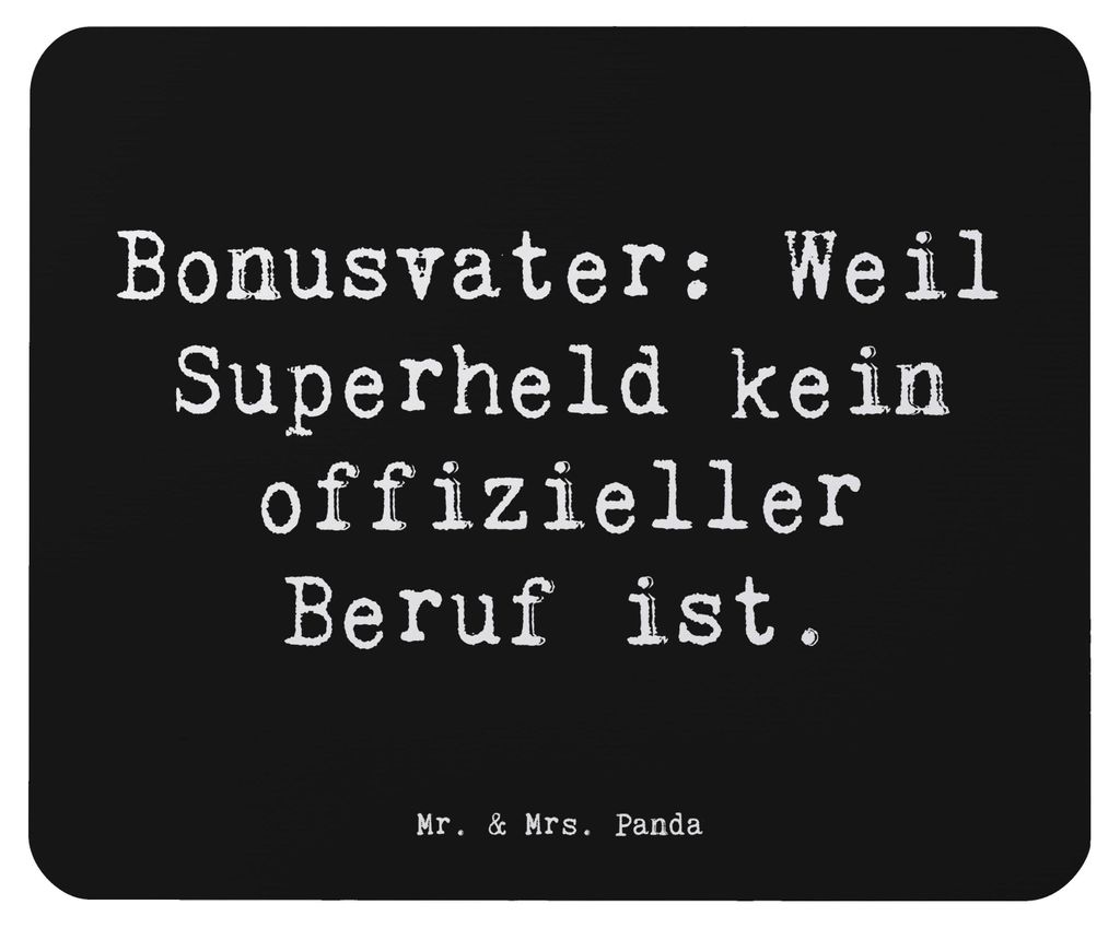Mr. & Mrs. Panda Mouse Pad Spruch Bonusvater Superheld - Produktbild 