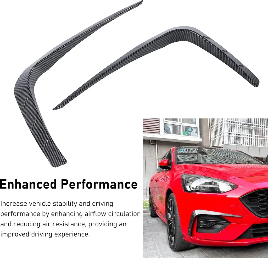 Spoiler de lèvre et cache antibrouillard Focus MK4 ST Line carbone 2pcs