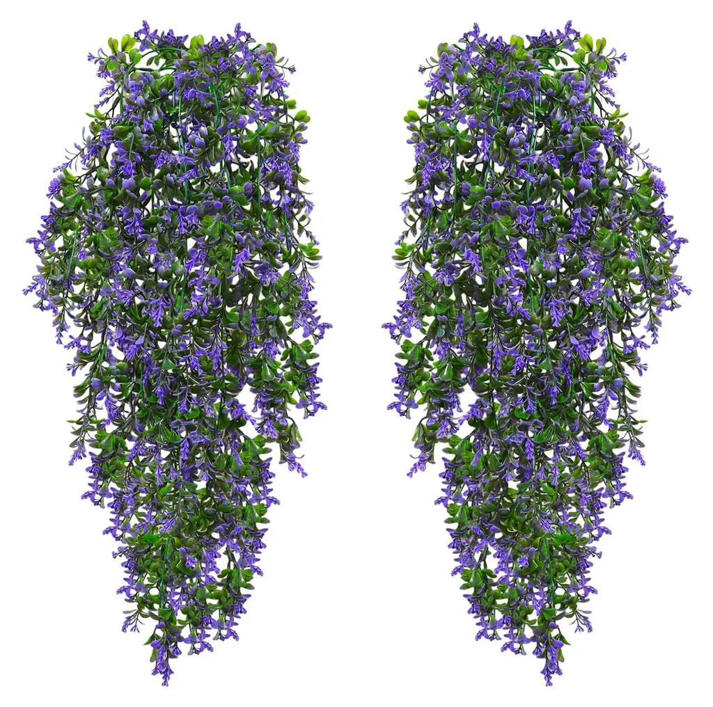 Plante Artificielle Tombante Violette 70cm - Décoration Murale de Jardin