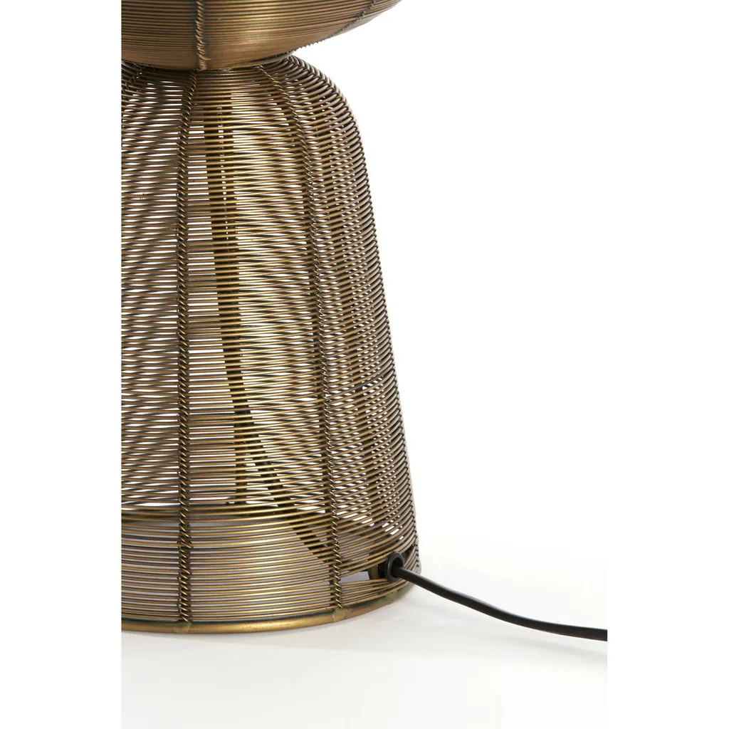 Lampe de table compacte Aboso Bronze Ø18cm pour petits espaces sombres
